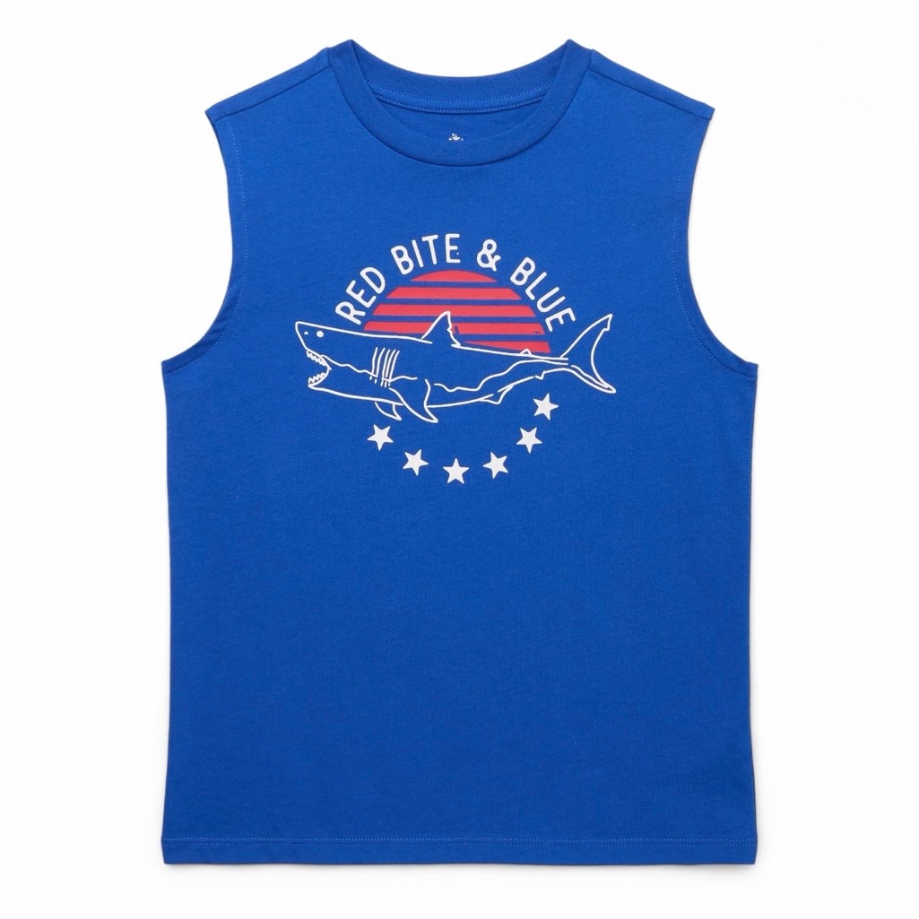Nwt - Red Bite & Blue Graphic Shirt